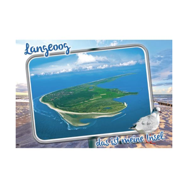 Insel Langeoog Tischset Das ist meine Insel Luftaufnahme Strand