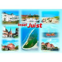 Insel Juist Postkarte Ansichtskarte Kirche Fähre...