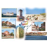 Insel Juist Postkarte Ansichtskarte Fähre Kirche...