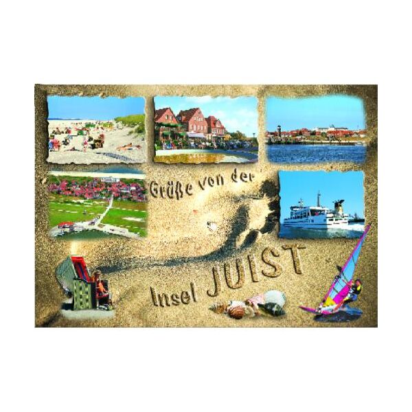 Insel Juist Postkarte Ansichtskarte Grüße von der Insel Juist Strandkorb