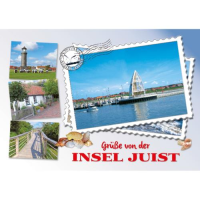 Insel Juist Postkarte Ansichtskarte Briefmarken Motiv