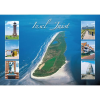 Insel Juist Postkarte Ansichtskarte 7 Motive Luftaufnahme...