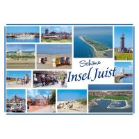 Insel Juist Postkarte Ansichtskarte LUX Kirche Kurhaus...