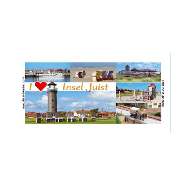 Insel Juist Kühlschrankmagnete XL I love Insel Juist Strandkörbe Leuchtturm