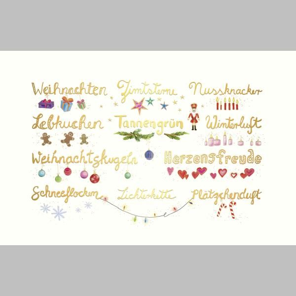 Weihnachten Glückwunschkarte mit Umschlag Schriftkarte mit Goldfolie