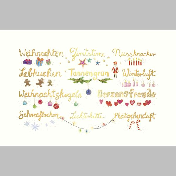 Weihnachten Glückwunschkarte mit Umschlag Schriftkarte mit Goldfolie