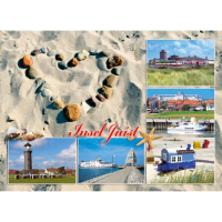 Insel Juist Tischset Hafen Kurhaus Luftaufnahme