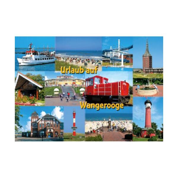 Insel Wangerooge Postkarten Leuchtturm Eisenbahn Rutsche