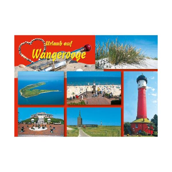 Insel Wangerooge Postkarten Urlaub auf Wangerooge Strand Alter Leuchtturm