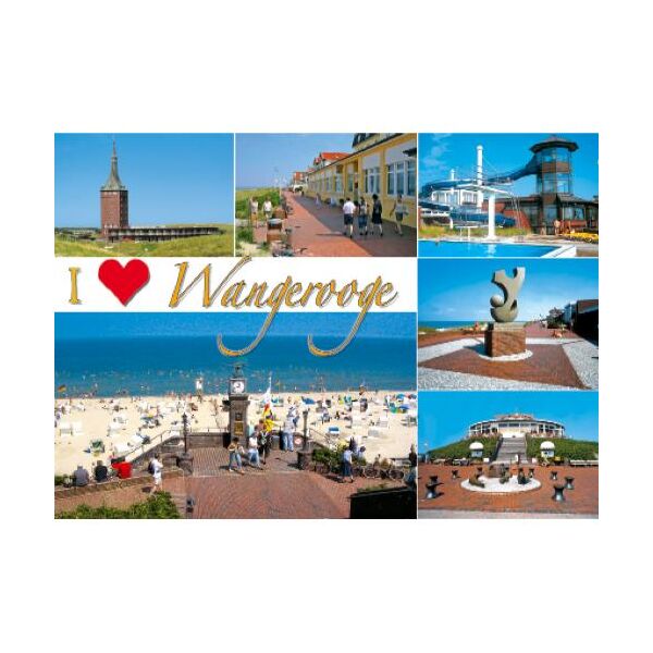 Insel Wangerooge Postkarten I Love Wangerooge Strand Rutsche