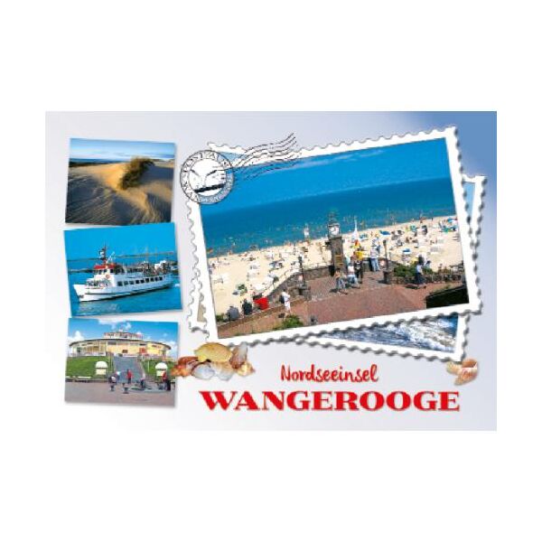 Insel Wangerooge Postkarten Nordseeinsel Briefmarken Design