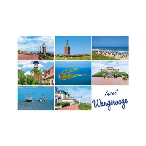 Insel Wangerooge Postkarten Promenade Luftaufnahme Westturm Historische Uhr