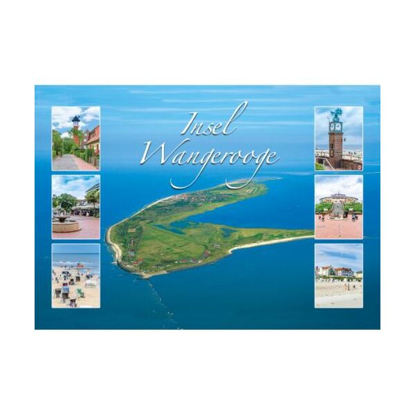 Insel Wangerooge Postkarten Luftaufnahme Historische Uhr Strand