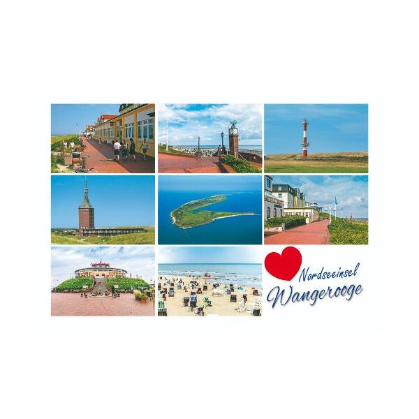 Insel Wangerooge Postkarten Leuchtturm Luftaufnahme Promenade