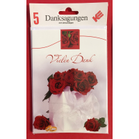 Danksagungskarten zur Hochzeit - 5er-Set - 5 Stück...