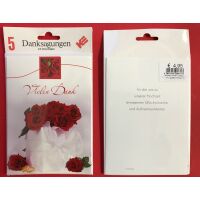 Danksagungskarten zur Hochzeit - 5er-Set - 5 Stück...