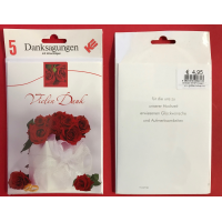 Danksagungskarten zur Hochzeit - 5er-Set - 5 Stück...