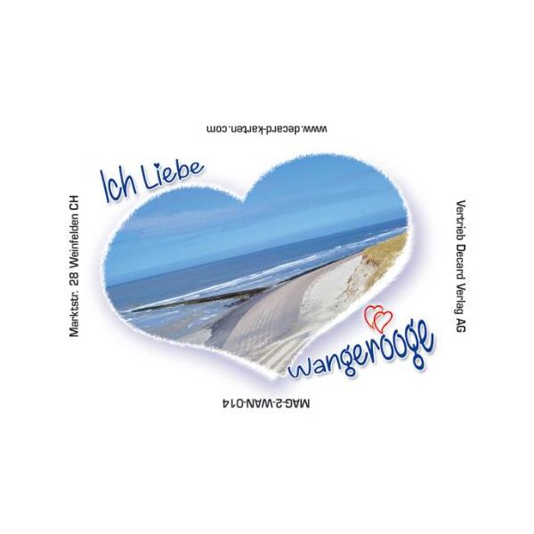 Insel Wangerooge Kühlschrankmagnete Ich liebe Wangerooge Herz Strand