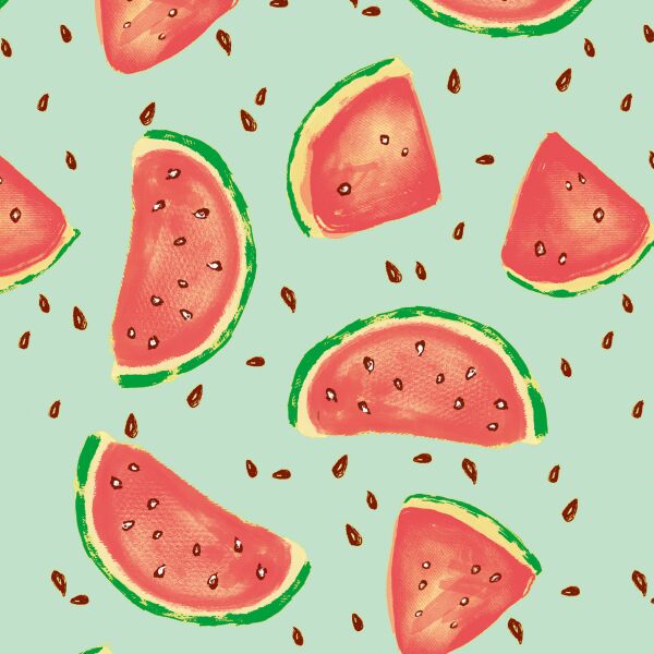 Geschenkpapier Melonenstücke  türkis 70x200cm Röllchen