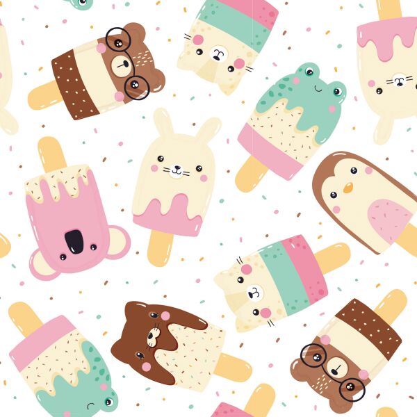 Geschenkpapier Kindergeburtstag Eis am Stil 70x200cm Röllchen
