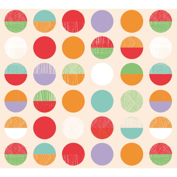 Geschenkpapier Punkte Kreise Aprikot Rot 70x200cm Röllchen