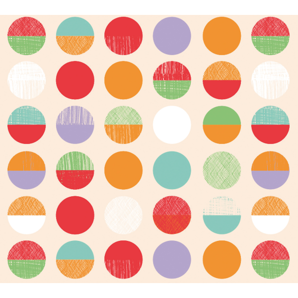 Geschenkpapier Punkte Kreise Aprikot Rot 70x200cm Röllchen