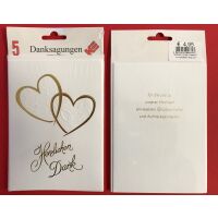 Danksagungskarten zur Hochzeit - 5er-Set - 5 Stück...