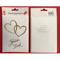 Danksagungskarten zur Hochzeit - 5er-Set - 5 Stück...