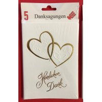 Danksagungskarten zur Hochzeit - 5er-Set - 5 Stück...