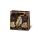 Geschenktüte Geschenktasche klein CD-Format Blätter Black Tropic Kraftpapier Goldfolie Satinband
