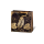 Geschenktüte Geschenktasche klein CD-Format Blätter Black Tropic Kraftpapier Goldfolie Satinband
