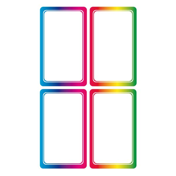 Sticker Aufkleber Buchetiketten 4 umrandete Felder quer 5 Bögen