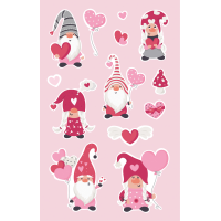 Sticker Aufkleber Decosticker Wichtel Zwerge Herzen 3...