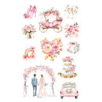 Sticker Aufkleber Deco-Sticker Hochzeit 3 Bögen...