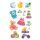 Sticker Aufkleber Deco-Sticker Babysymbole 3 Bögen Windel Teddy Buggy uvm.