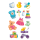 Sticker Aufkleber Deco-Sticker Babysymbole 3 Bögen Windel Teddy Buggy uvm.