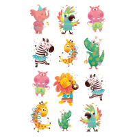 Sticker Aufkleber Deco-Sticker Tiere Party 3 Bögen...