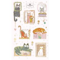 Sticker Aufkleber Katzen Turnowsky Papiersticker mit...
