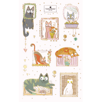 Sticker Aufkleber Katzen Turnowsky Papiersticker mit...