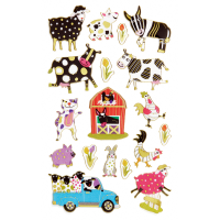 Creative-Sticker Aufkleber Metallic-Folie Tier Bauernhof...