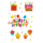 Creative-Sticker Aufkleber Aufstellsticker Happy Birthday Muffins Geschenk Kuchen