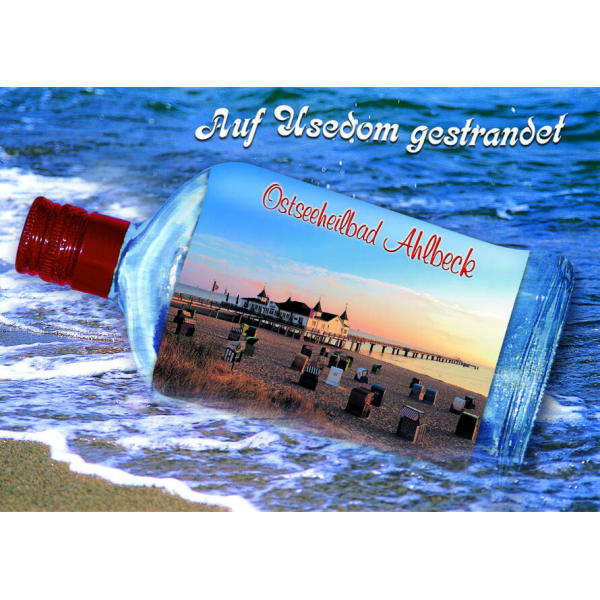 AHLBECK Postkarten Ansichtskarten Flaschenpost