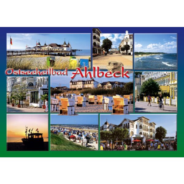 AHLBECK Postkarten Ansichtskarten 9 Motive Meer Strand