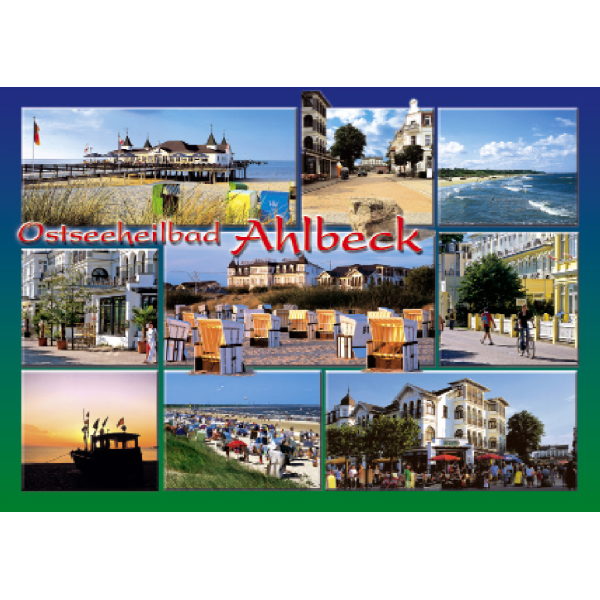 AHLBECK Postkarten Ansichtskarten 9 Motive Meer Strand