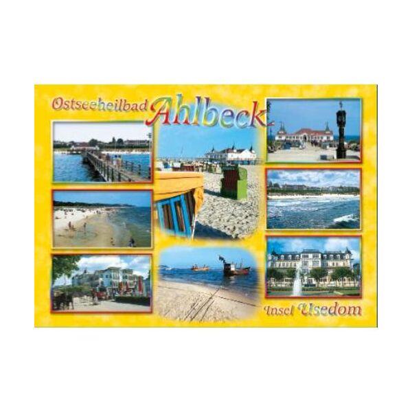 Ostseeheilbad AHLBECK Postkarten Ansichtskarten Strand
