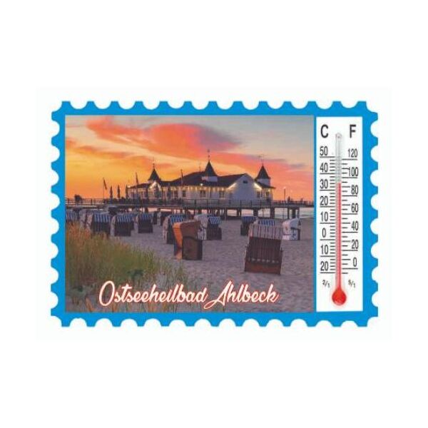 Ahlbeck Magnete mit Thermometer Seebrücke