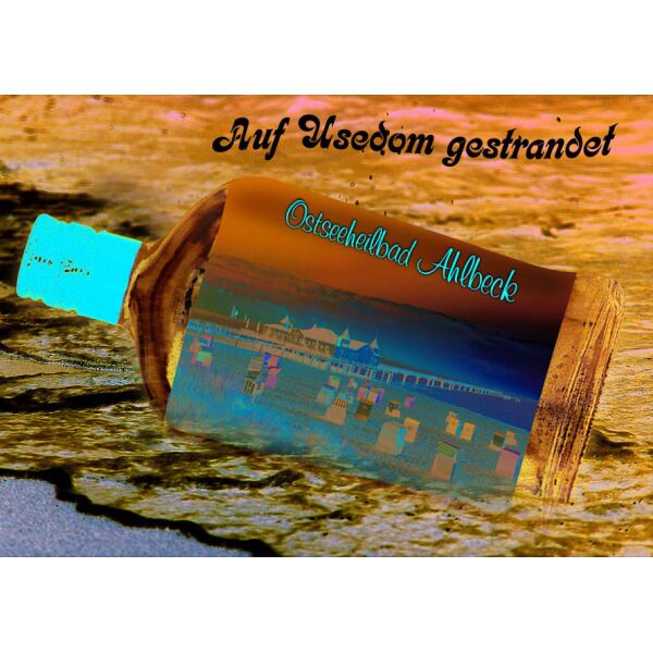 Ahlbeck Puzzlekarte Auf Usedom gestrandet Ostseeheilbad Ahlbeck Flaschenpost