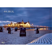Ahlbeck Tischset Ahlbecker Hof bei Nacht Luftaufnahme