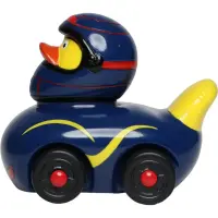 RaceDuck dunkelblau Rennauto Quietscheente Badeente Red Bull Sportente Ducks on Wheels