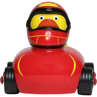 RaceDuck rot Rennauto Quietscheente Badeente Ferrari Sportente Ducks on Wheels